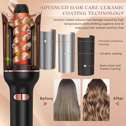 TINSOL Automatic Ceramic Curling Iron for Effortless Curls - Smarsty