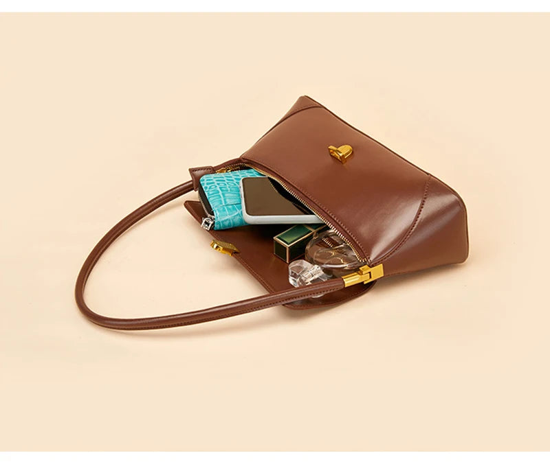 Lux Baguette Bag For Women Genuine Leather Shoulder - Smarsty