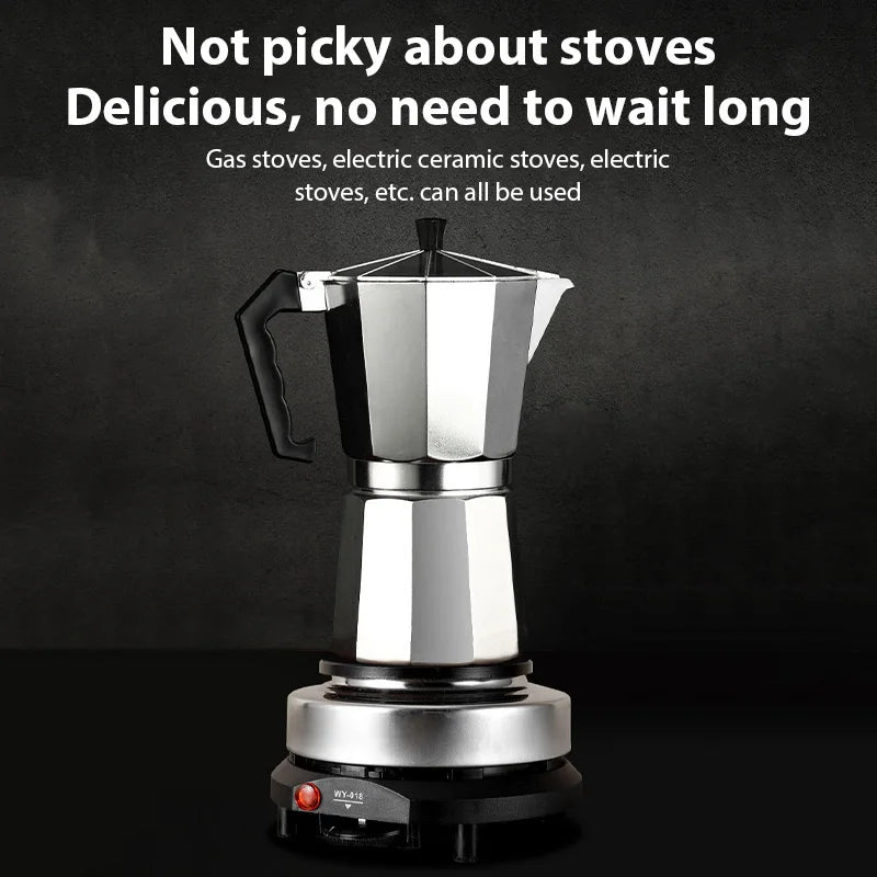 Aluminum Coffee Kettle Latte Percolator Home Italian Octagonal Moka Coffee Pot Office Travel Outdoor Camping Espresso Tea Pot