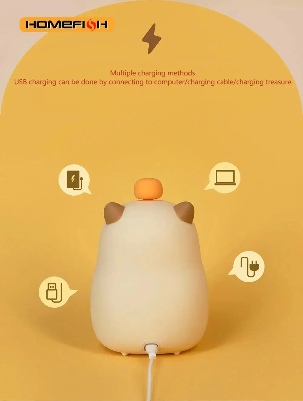 Capybara LED Night Light Alarm Clock for Kids - Smarsty