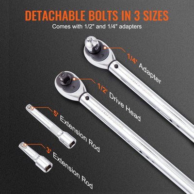 SucceBuy 1/2" 1/4" 3/8" Mechanical Torque Wrench Set Precision Pointer Hand Tools Torque Wrench Mechanical Car Repair Tool - Smarsty