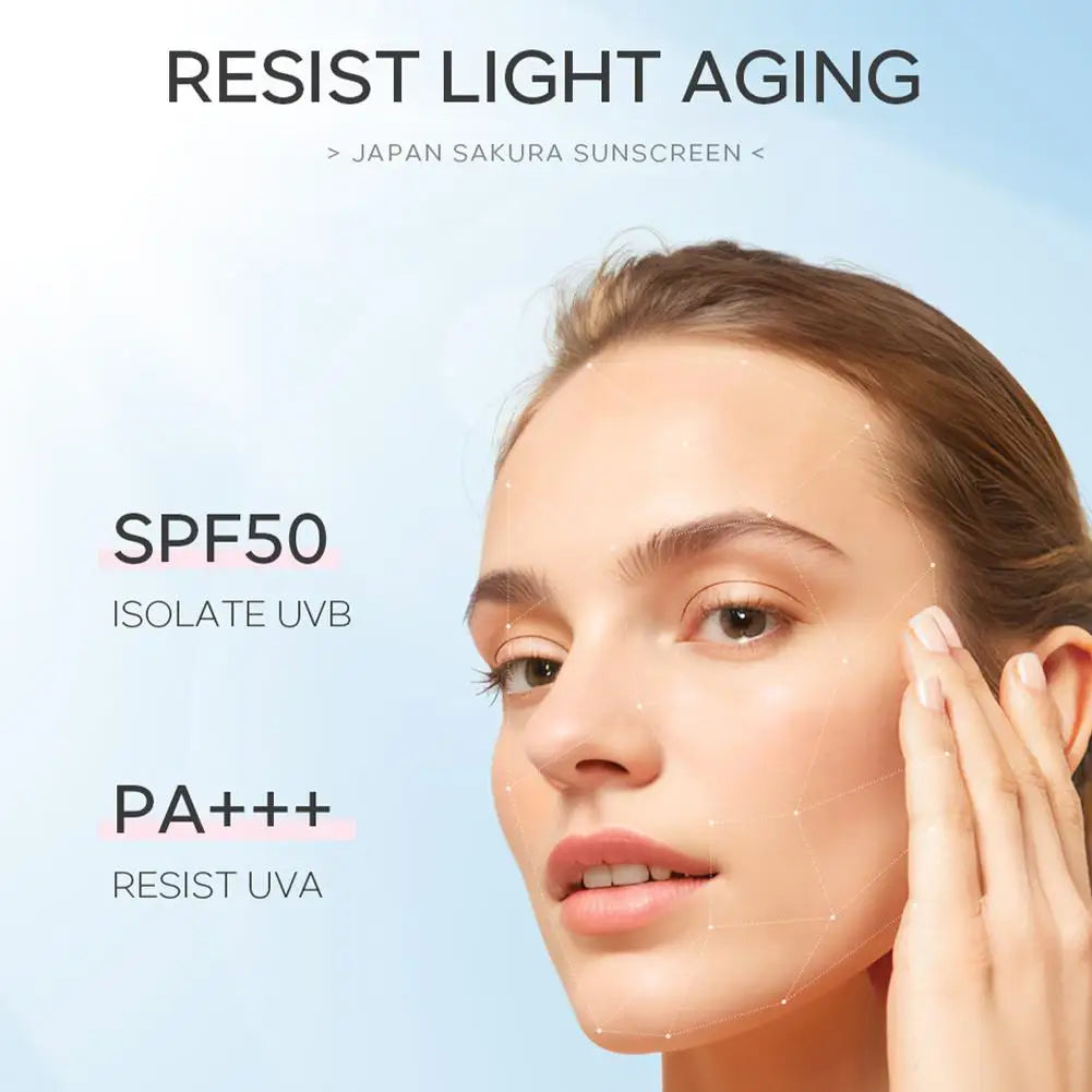 Sakura Sunscreen Cream SPF50 Moisturizing UV Protection - Smarsty