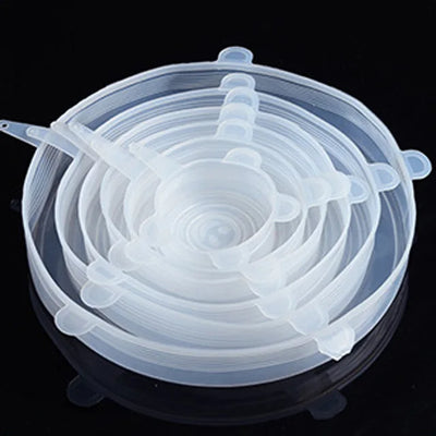 6 Pcs Silicone Cover Stretch Lids for Kitchen Microwave Food Covers Bowl Caps Elastic Silicone Lid Cap Universal Adaptable Lids by Smarsty