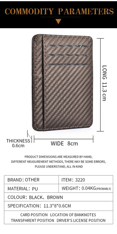 Men's Slim Minimalist Front Pocket Wallets Credit Card Holder Portable Leather Wallets - Smarsty