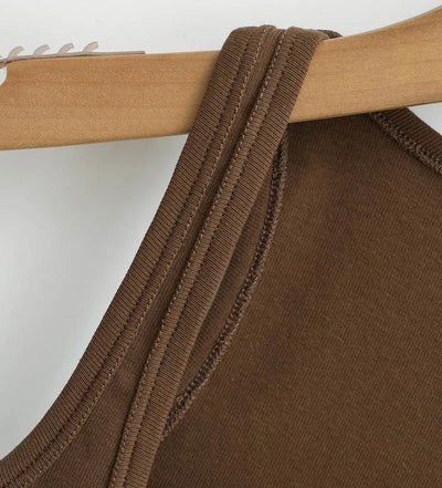 Women Scuplted Square Neck Tank Top - Smarsty
