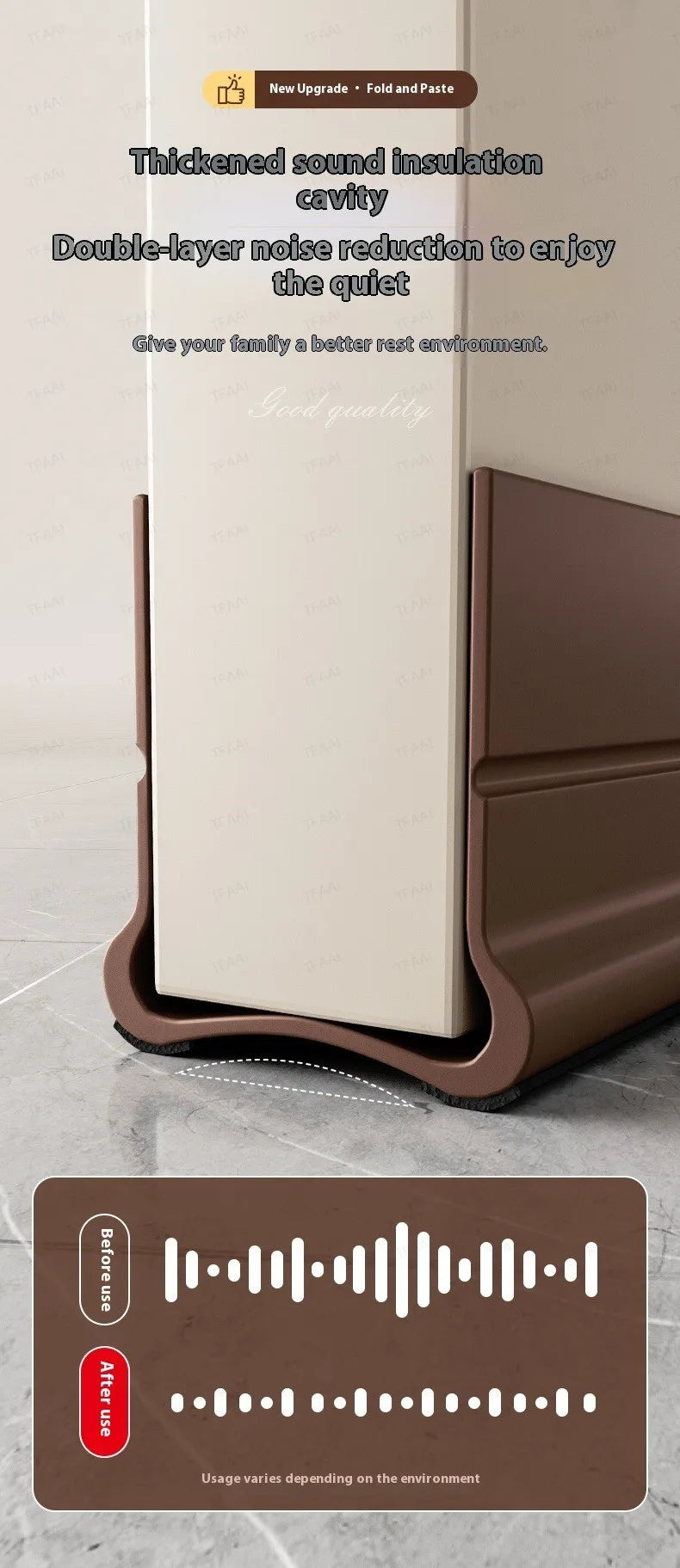 Flexible Door Bottom Sealing Strip Door Gap Soundproofing Wind and Dust Proof Weather Strip Under Door Draft Stopper Tape - Smarsty