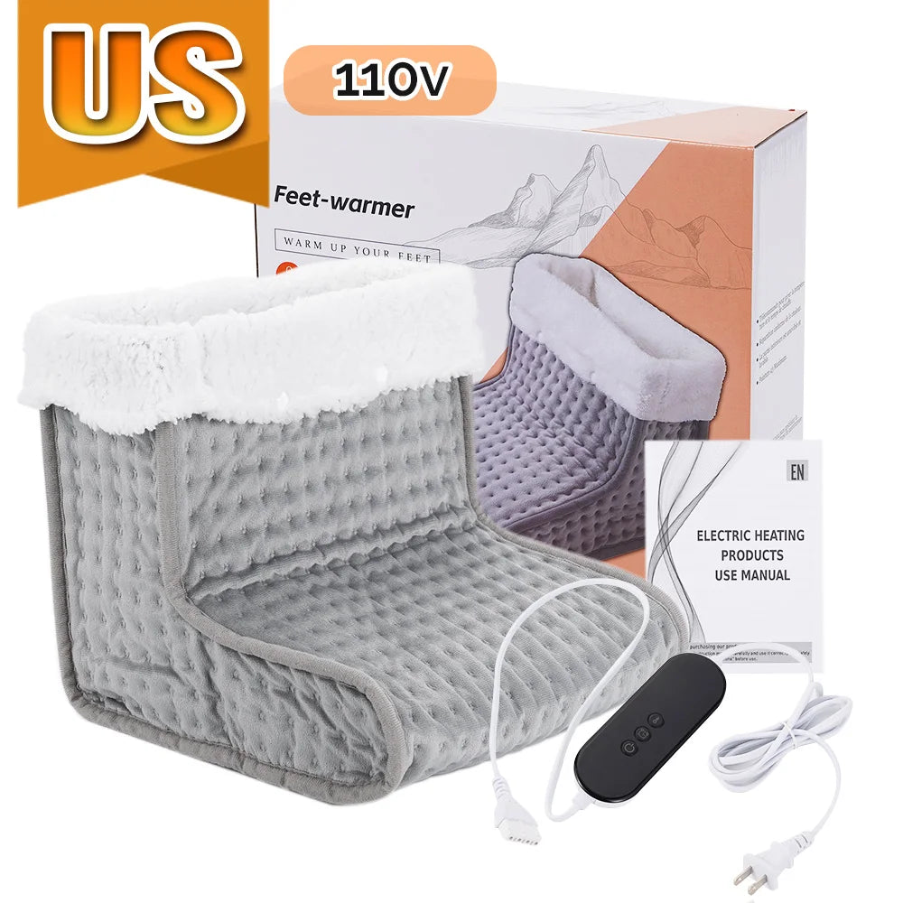 26*28*22cm Electric Heated Foot US/EU Warmers Soft Feet Heating Pad 9-gear adjustable temperature Electric shoe heating pad 1pc