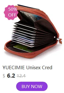 YUECIMIE Super Slim Soft Wallet Genuine Leather Mini Credit Card Holder Wallets Purse Thin Small Card Holders Men Wallet - Smarsty