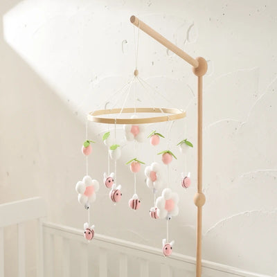 Baby Crib Mobile Bed Bell Rattle Toys Wooden Crochet Stars Pendant Bed Bell Toys Newborn Comfort Crib Bracket Hanging Toys Gifts by Smarsty