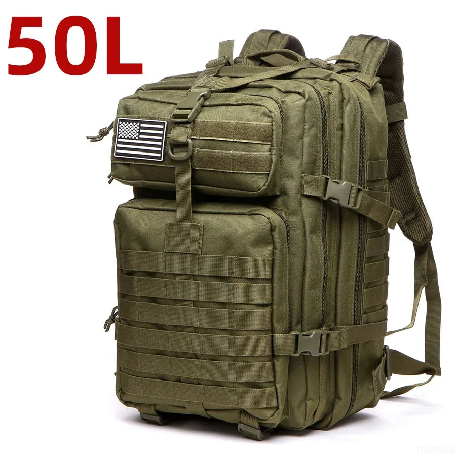 25L/50L Sturdy Nylon Waterproof Tactical Sports Trekking Fishing Hunting Camping Hiking Bag Backpack Outdoor Rucksacks - Smarsty