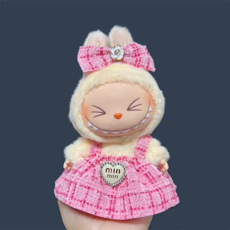 For 17cm Labubu Plush Doll Skirt- Adorable Skirt Set for DIY Clothes Accessories Gift by Smarsty