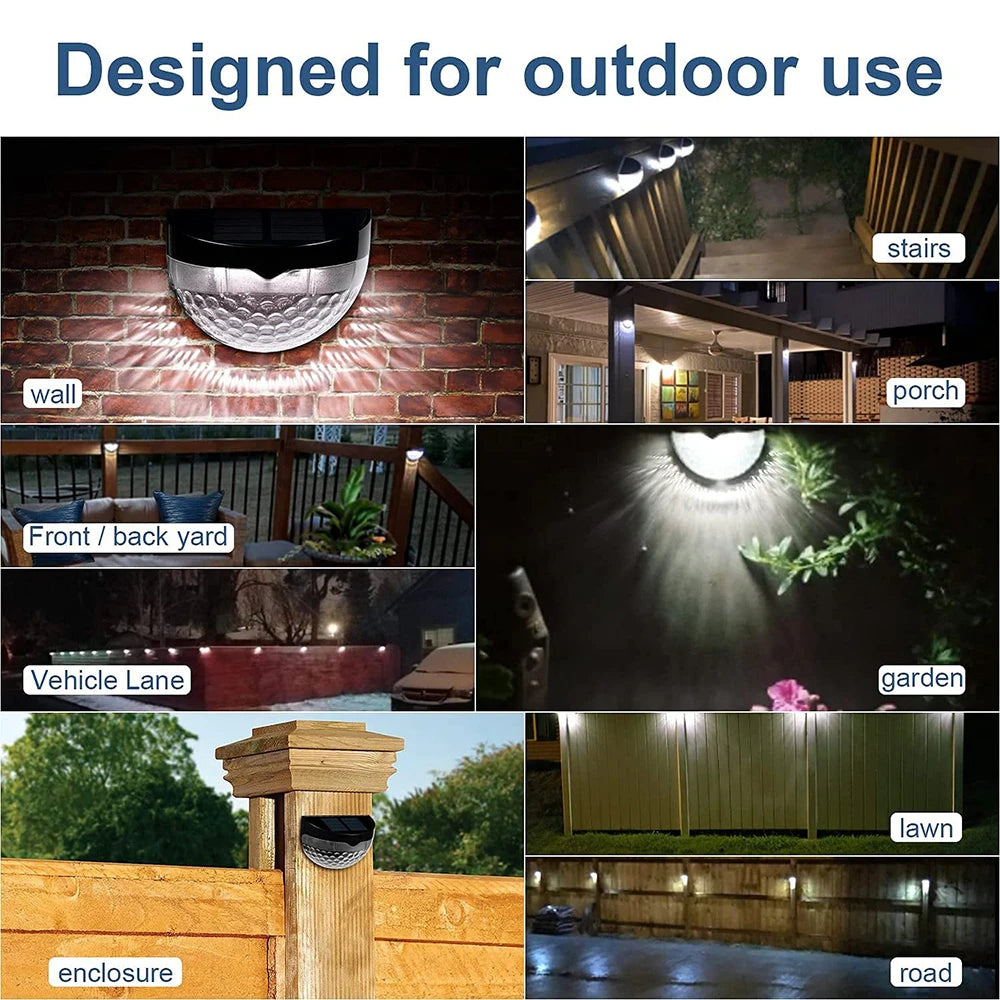 LED Solar Waterproof Fence Lights for Garden Pathway - Smarsty