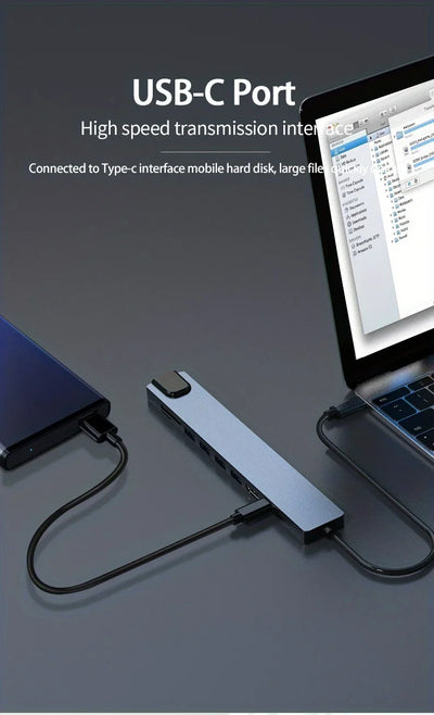 USB C Hub 4K30Hz Dock With HDMI RJ45 Ethernet PD100W - Smarsty