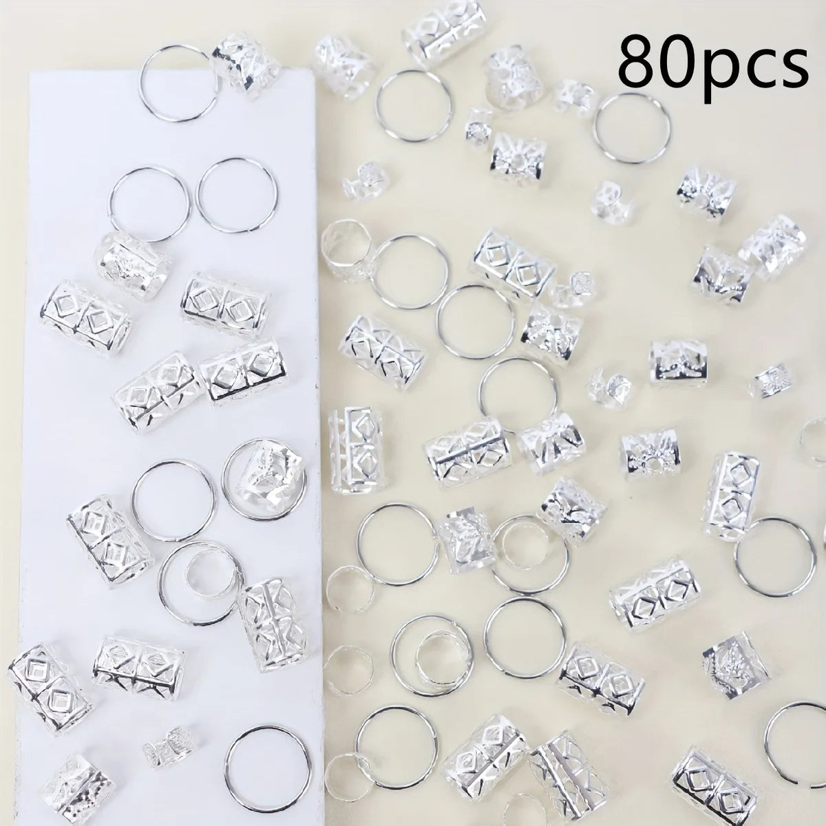 80pcs Stylish Dreadlock Hair Beads for Braids - Smarsty