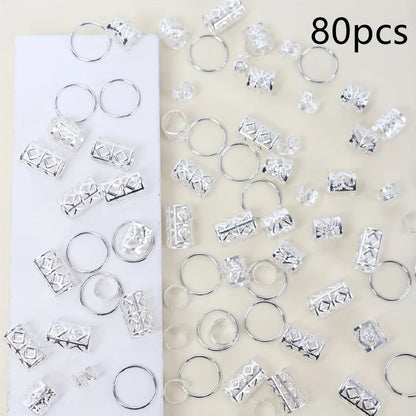 80pcs Stylish Dreadlock Hair Beads for Braids - Smarsty