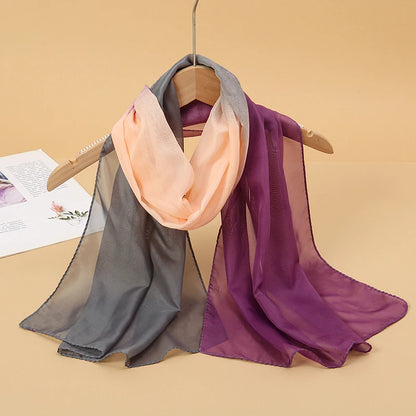 Women Print Chiffon Scarf Lightweight Sunscreen Shawl Wrap - Smarsty
