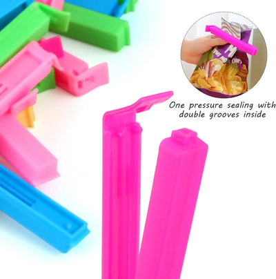 5PCS Portable Kitchen Storage Food Snack Seal Sealing Bag Clips Sealer Clamp Plastic Tool Kitchen Accessories Food Bag Clips by Smarsty