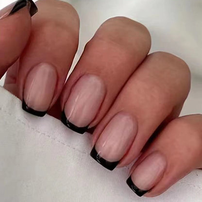 24 Pcs Women Short French Dual Color Press On Nails - Smarsty