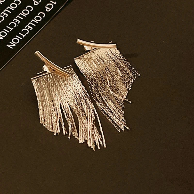 Long Gold Color Tassel Earrings for Women - Stylish Jewelry - Smarsty