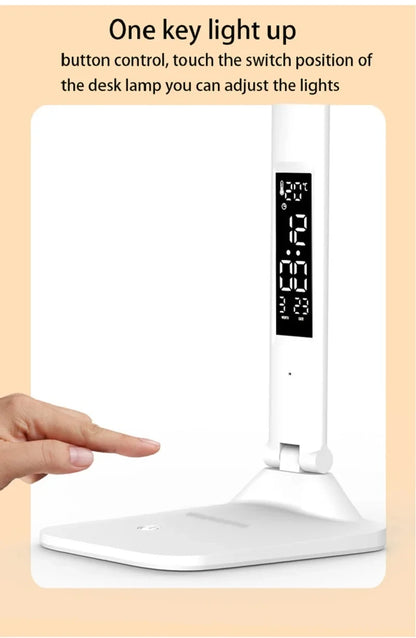 Dimmable USB Folding Desk Lamp with Alarm Clock - Smarsty