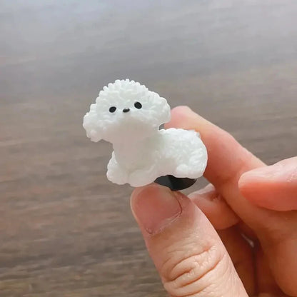 3D Cute Mini Puppy  Shoe Decoration Set Detachable Diy Bichon Frise Dog Figurines Accessory, Used For Clogs, Holiday Party Gifts