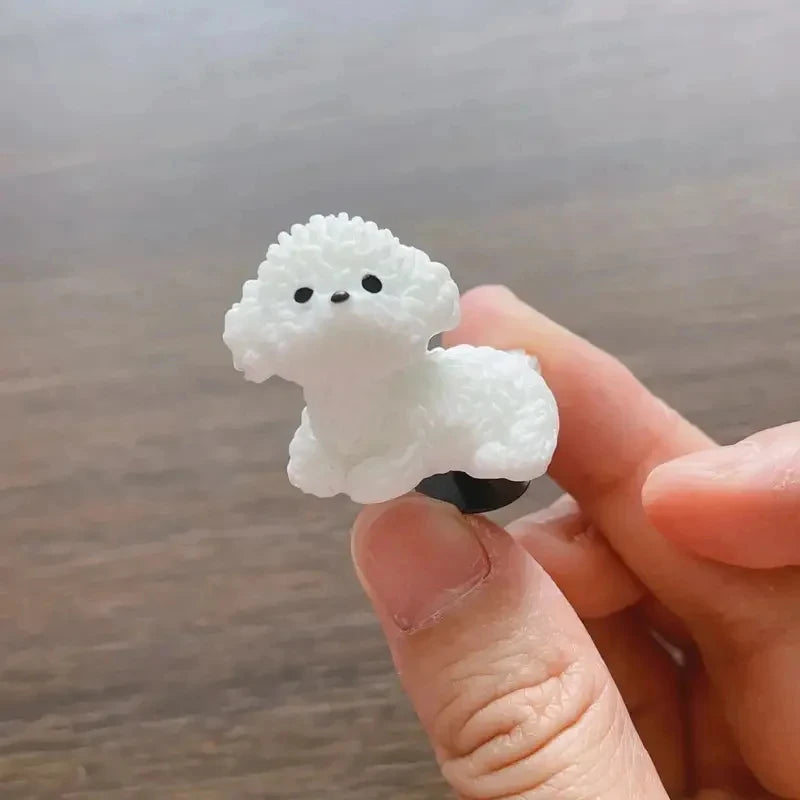 3D Cute Mini Puppy  Shoe Decoration Set Detachable Diy Bichon Frise Dog Figurines Accessory, Used For Clogs, Holiday Party Gifts