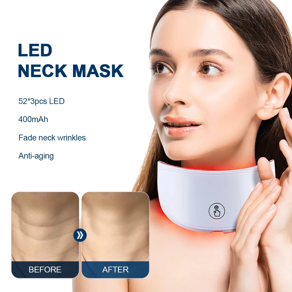 Neck LED Lift Mask for Skin Tightening and Rejuvenation - Smarsty