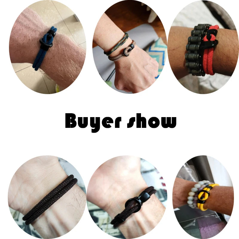 Men's Double Layer Paracord Survival Rope Bracelet Outdoor - Smarsty