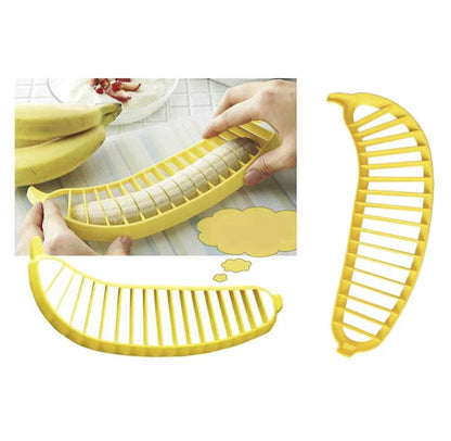 Eco-friendly Banana Slicer Cutter:Premium Plastic Kitchen Tool for Fruits&Vegetables-Ideal for Slicing, Cutting Cucumbers & More