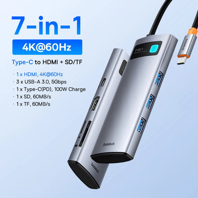 Usb C Hub 8K Hdmi Expansion For Multiscreen And Peripherals - Smarsty