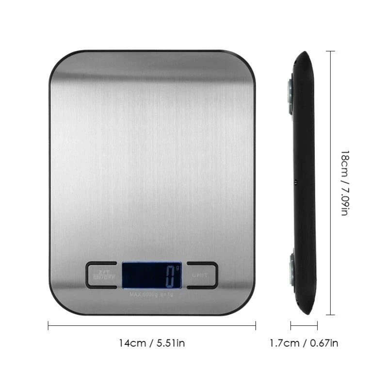 Digital Kitchen Scale with LCD Display and USB Charging - Smarsty