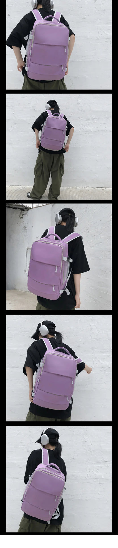 Casual Travel Backpack Women Large Capacity Waterproof Anti-Theft Casual Backpack Bag with Luggage Strap Laptop Backpack Women - Smarsty