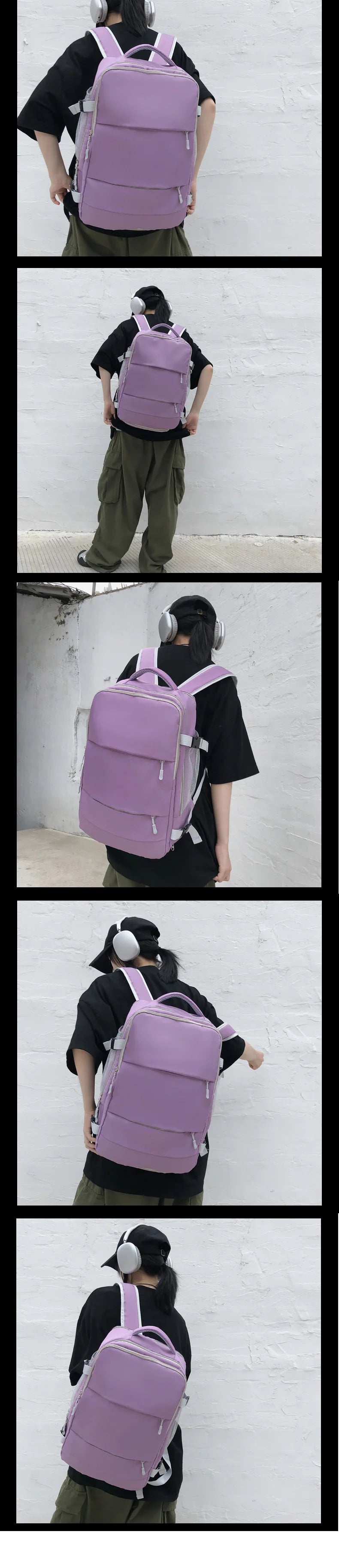 Casual Travel Backpack Women Large Capacity Waterproof Anti-Theft Casual Backpack Bag with Luggage Strap Laptop Backpack Women - Smarsty