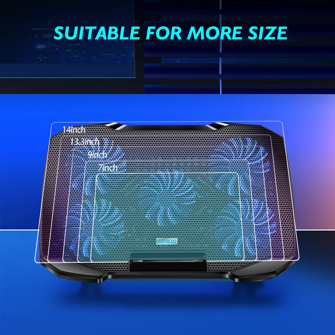 Laptop Cooling Pad 12 17 Inch With Five Quiet Fans