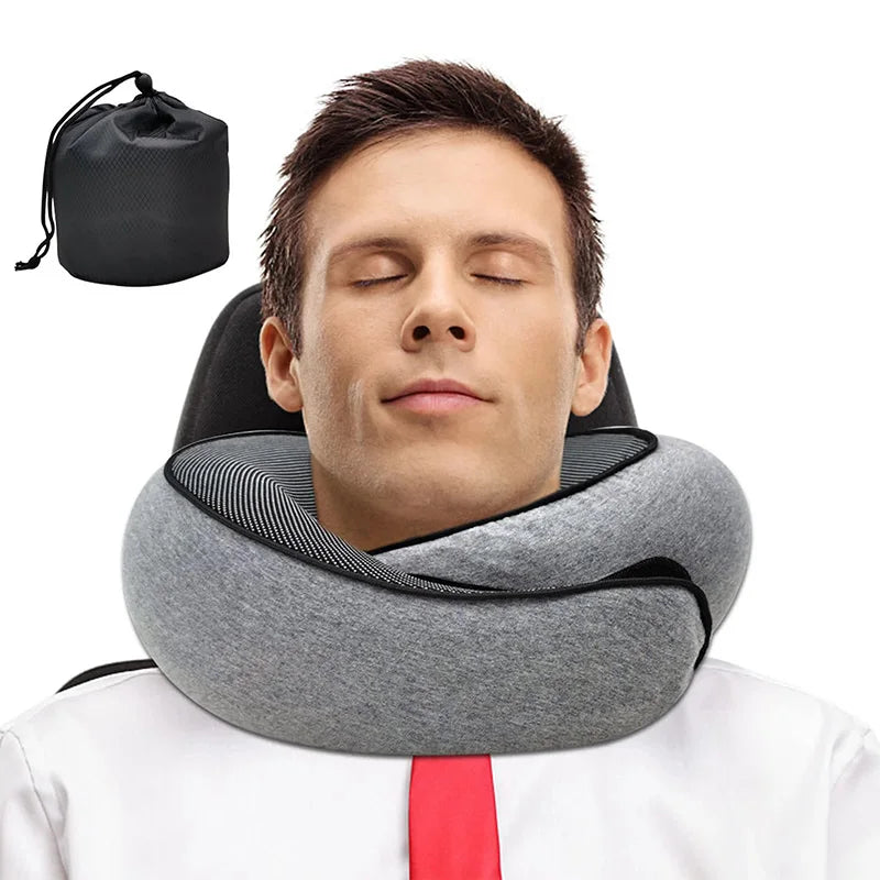 Memory Foam Travel Neck Pillow for Comfortable Support - Smarsty