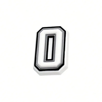 1pc Black White Alphabet Shoe Charm, PVC Shoe Accessory For Crocs, Wristband, Slipper,DIY Accessories Gifts For Holiday Party