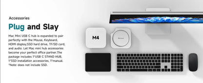 Mac Mini Docking Hub With M.2 SSD Enclosure 4K HDMI