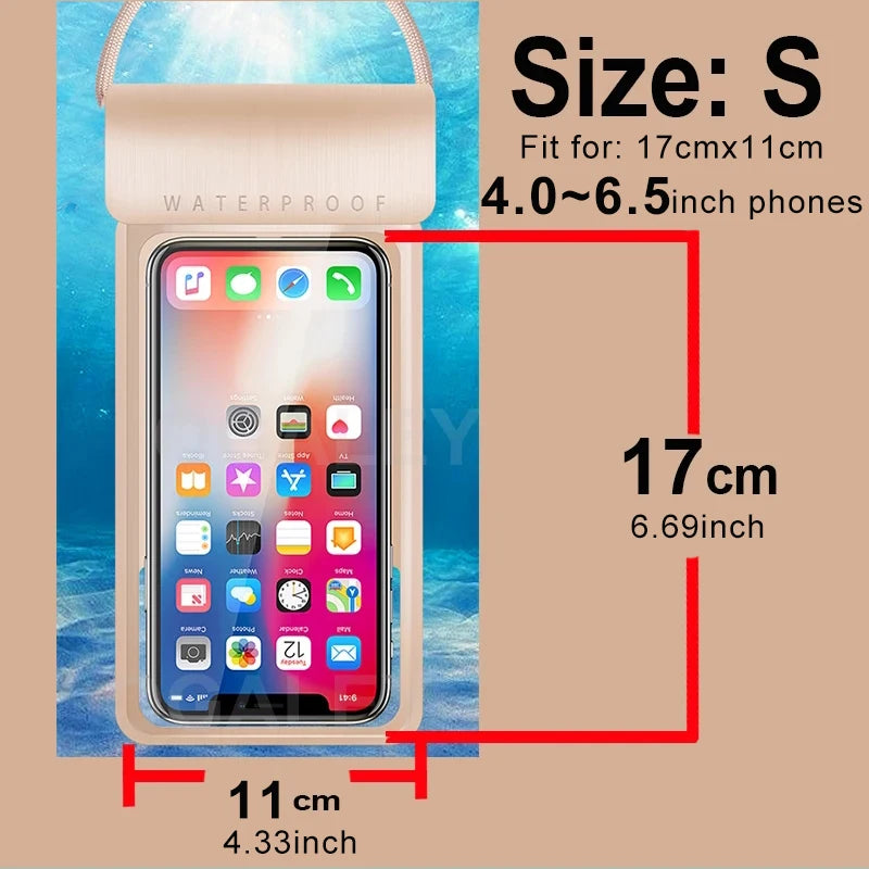 IPX8 Universal Waterproof Bag Cell Phone Pouch Case Water Proof Underwater Dry Bag For iPhone 17 Pro Max 16 Xiaomi Samsung Cover