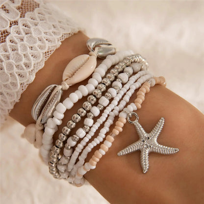 Boho Summer Starfish Bracelet Set for Women - Smarsty