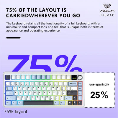 75 Percent Mechanical Keyboard RGB With TFT Screen - Smarsty