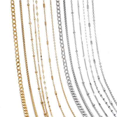 No Fade 2M Gold Stainless Steel Beaded Chain Durable - Smarsty