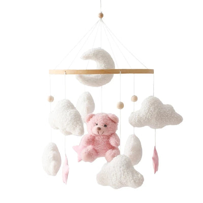 Baby Crib Mobile Rattle Toy For 0-12 Months Cartoon Felt Forest Animal Bed Bell Hanging Wooden Bracket Mobile Newbaby Rattle Toy by Smarsty