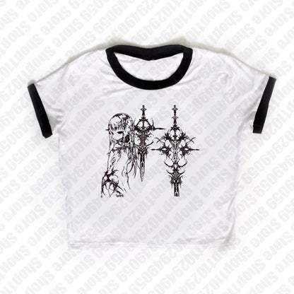 Y2k Style Aesthetic Sweet Sexy Tank Tops Women Sleeveless Casual Cartoon Print Tanks Harajuku All Match Cropped Grunge Emo Girls