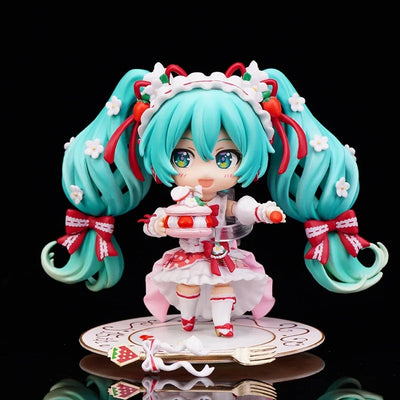 10cm #1939 Hatsune Miku Anime Figure 15th Anniversary Strawberry Miku Action Figure #1940 PVC Collection Model Doll Toys Gift - Smarsty
