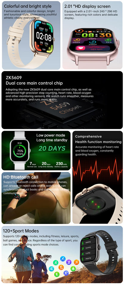 Smartwatch with Bluetooth Call and Music Playback - Smarsty
