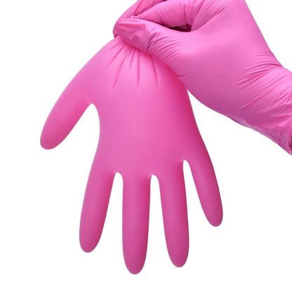 Fuchsia Nitrile Disposable Gloves 20/100PCS 3-mil Powder & Latex Free Household Cleaning Gloves for Cooking Kitchen Esthetician - Smarsty