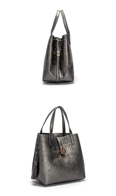 Women Tote Bag Steel Embossed Handheld Casual Purse - Smarsty