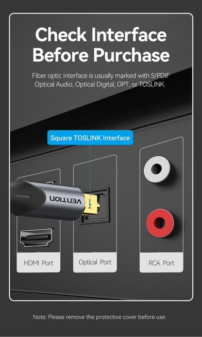 Vention Digital Optical Audio Cable for Superior Sound Quality - Smarsty