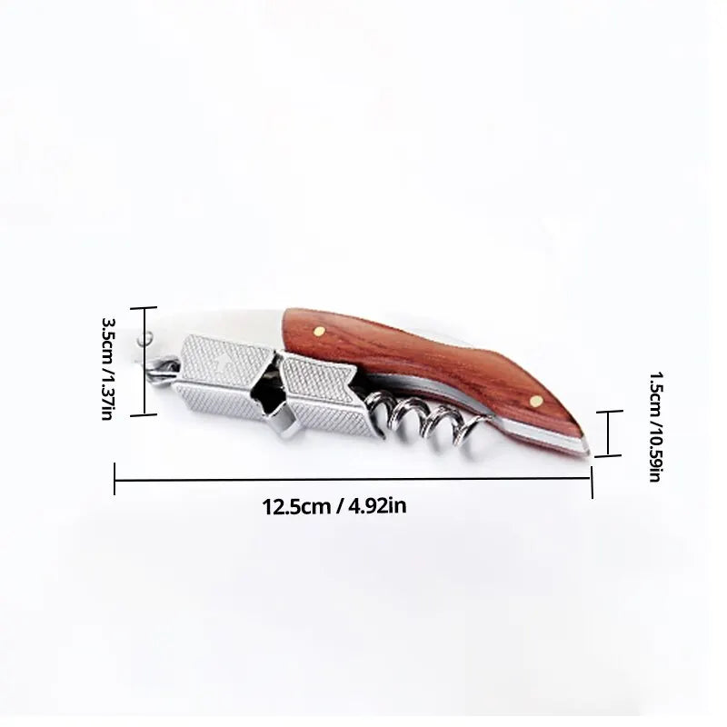 Stainless Steel Wine Corkscrew With Wood Handle - Smarsty