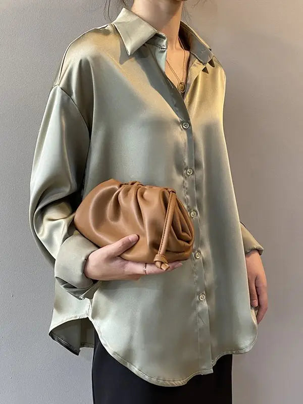 Autumn Fashion Button Up Shirt Spring Vintage Blouse Women White Lady Long Sleeves Female Loose Streetwear Shirts Design Tops - Smarsty